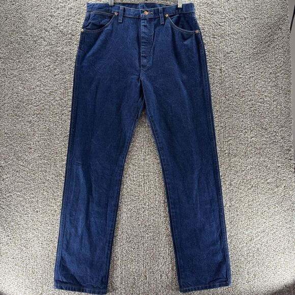 Vintage Wrangler Jeans Mens 36x34 Blue Denim 13MWZ Cowboy Cut Straight Adult - Picture 3 of 9